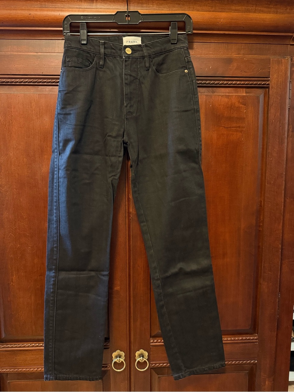 Frame Denim Straight-Leg Jeans in Black
